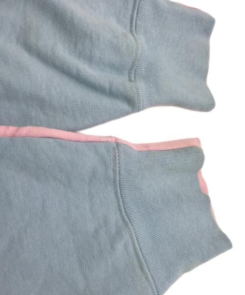 SUPREME（シュプリーム）Supreme (シュプリーム) S logo split hooded sweatshirt ブルー×ピンク サイズ:Sの古着・服飾アイテム