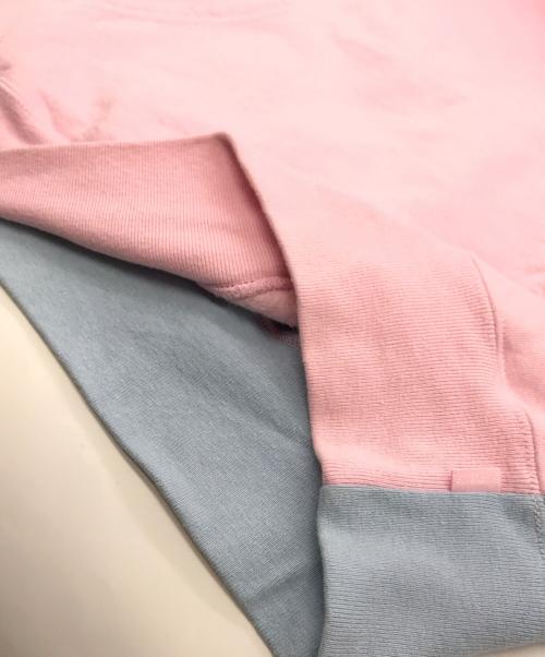 SUPREME（シュプリーム）Supreme (シュプリーム) S logo split hooded sweatshirt ブルー×ピンク サイズ:Sの古着・服飾アイテム