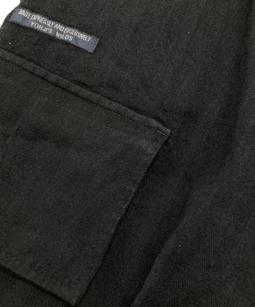 REGULATION Yohji Yamamoto（レギュレーションヨウジヤマモト）REGULATION Yohji Yamamoto (レギュレーションヨウジヤマモト) ウールヘリンボンカーゴパンツ ブラック サイズ:1の古着・服飾アイテム