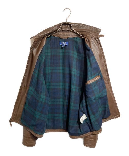 POLO RALPH LAUREN（ポロ・ラルフローレン）POLO RALPH LAUREN (ポロ・ラルフローレン) スウィングレザーブルゾン ブラウン サイズ:Ｍの古着・服飾アイテム