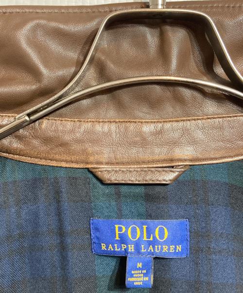 POLO RALPH LAUREN（ポロ・ラルフローレン）POLO RALPH LAUREN (ポロ・ラルフローレン) スウィングレザーブルゾン ブラウン サイズ:Ｍの古着・服飾アイテム
