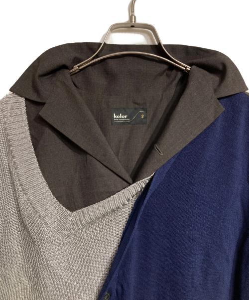 KOLOR（カラー）KOLOR (カラー) クレイジーパターンドッキングシャツ ネイビー サイズ:3の古着・服飾アイテム