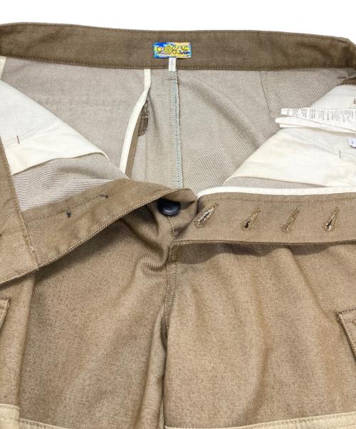 LOEWE（ロエベ）LOEWE (ロエベ) 3トーンカーゴパンツ/パッチワークワイドパンツ ベージュ×ピンク サイズ:46の古着・服飾アイテム