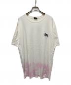 stussyステューシー）の古着「スプレーデザインTシャツ」｜ホワイト