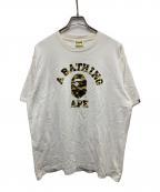 A BATHING APEアベイシングエイプ）の古着「カレッジプリントTシャツ」｜ホワイト