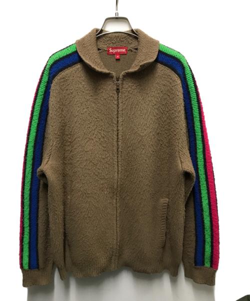 SUPREME（シュプリーム）Supreme (シュプリーム) Sleeve Stripe Zip Up Sweater ブラウン サイズ:Mの古着・服飾アイテム