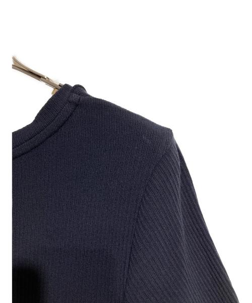 BLUE LABEL CRESTBRIDGE（ブルーレーベルクレストブリッジ）BLUE LABEL CRESTBRIDGE (ブルーレーベルクレストブリッジ) ストレッチテレココンビワンピース ブラック×ブルー サイズ:38の古着・服飾アイテム