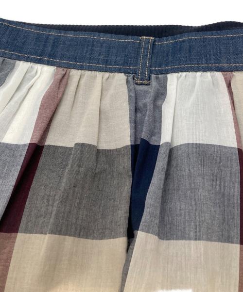 BLUE LABEL CRESTBRIDGE（ブルーレーベルクレストブリッジ）BLUE LABEL CRESTBRIDGE (ブルーレーベルクレストブリッジ) ストレッチテレココンビワンピース ブラック×ブルー サイズ:38の古着・服飾アイテム