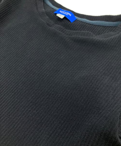 BLUE LABEL CRESTBRIDGE（ブルーレーベルクレストブリッジ）BLUE LABEL CRESTBRIDGE (ブルーレーベルクレストブリッジ) ストレッチテレココンビワンピース ブラック×ブルー サイズ:38の古着・服飾アイテム