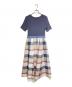 BLUE LABEL CRESTBRIDGE (ブルーレーベルクレストブリッジ) ストレッチテレココンビワンピース ブラック×ブルー サイズ:38：8000円