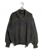 COMME des GARCONS HOMME PLUSコムデギャルソンオムプリュス）の古着「ラインスキッパーニット」｜グリーン×ブラウン