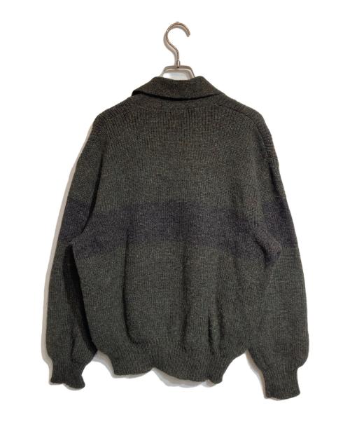 COMME des GARCONS HOMME PLUS（コムデギャルソンオムプリュス）COMME des GARCONS HOMME PLUS (コムデギャルソンオムプリュス) ラインスキッパーニット グリーン×ブラウン サイズ:FREEの古着・服飾アイテム