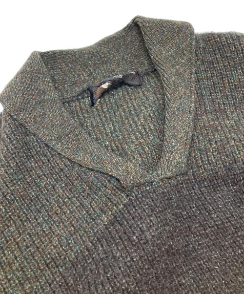 COMME des GARCONS HOMME PLUS（コムデギャルソンオムプリュス）COMME des GARCONS HOMME PLUS (コムデギャルソンオムプリュス) ラインスキッパーニット グリーン×ブラウン サイズ:FREEの古着・服飾アイテム