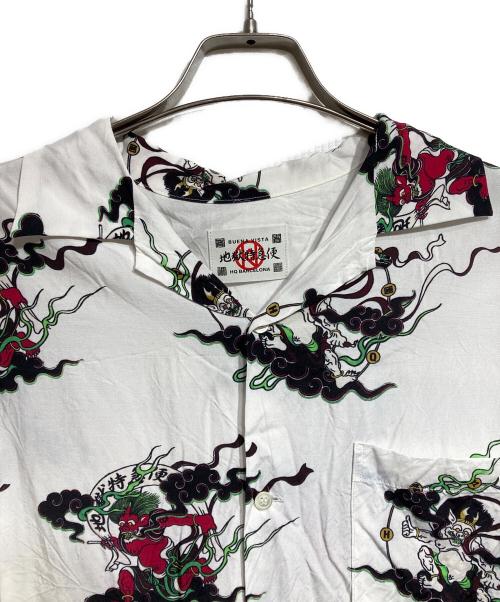 flagstuff（フラグスタフ）FLAGSTUFF (フラグスタフ) BUENA VISTA (ブエナビスタ) 風神雷神ハワイアンシャツ/Fujin and Raijin Aloha shirt ホワイト サイズ:Ｍの古着・服飾アイテム