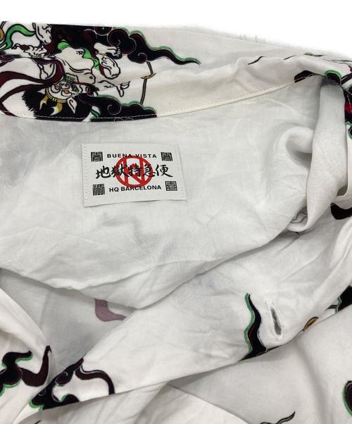 flagstuff（フラグスタフ）FLAGSTUFF (フラグスタフ) BUENA VISTA (ブエナビスタ) 風神雷神ハワイアンシャツ/Fujin and Raijin Aloha shirt ホワイト サイズ:Ｍの古着・服飾アイテム