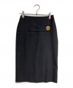 BALENCIAGAバレンシアガ）の古着「ビッグボタンスカート/Big button Skirt」｜ブラック