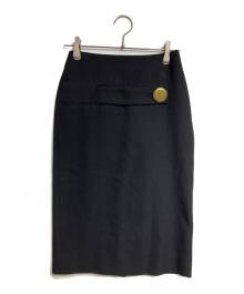 BALENCIAGA（バレンシアガ）の古着「ビッグボタンスカート/Big button Skirt」｜ブラック