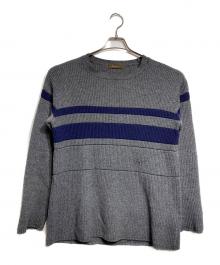 Y's for men（ワイズフォーメン）の古着「ウールラインニット/Wool Line Knit」｜グレー