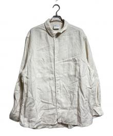 Hed Mayner（ヘド メイナー）の古着「リネンストライプシャツ/Linen Striped Shirt」｜アイボリー