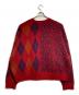 FACETASM (ファセッタズム) LEOPARD ARGYLE MOHAIR CARDIGAN/レオパードアーガイルモヘアカーディガン レッド サイズ:5：11000円