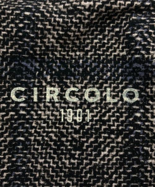 CIRCOLO 1901（チルコロ1901）Circolo 1901 (チルコロ1901) ウインドペン プリント ジャージー ジャケット ネイビー×ベージュ サイズ:48の古着・服飾アイテム