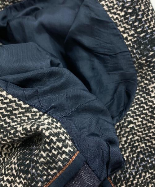 CIRCOLO 1901（チルコロ1901）Circolo 1901 (チルコロ1901) ウインドペン プリント ジャージー ジャケット ネイビー×ベージュ サイズ:48の古着・服飾アイテム