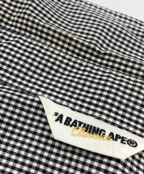 A BATHING APE（ア ベイシング エイプ）A BATHING APE (ア ベイシング エイプ) ギンガムチェックシャツ ブラック サイズ:Mの古着・服飾アイテム