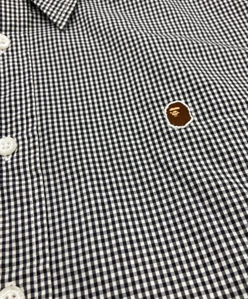 A BATHING APE（ア ベイシング エイプ）A BATHING APE (ア ベイシング エイプ) ギンガムチェックシャツ ブラック サイズ:Mの古着・服飾アイテム