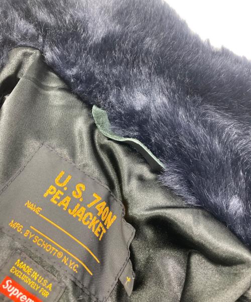 SUPREME（シュプリーム）Supreme (シュプリーム) Schott (ショット) Schott Faux Fur Peacoat ネイビー サイズ:Lの古着・服飾アイテム