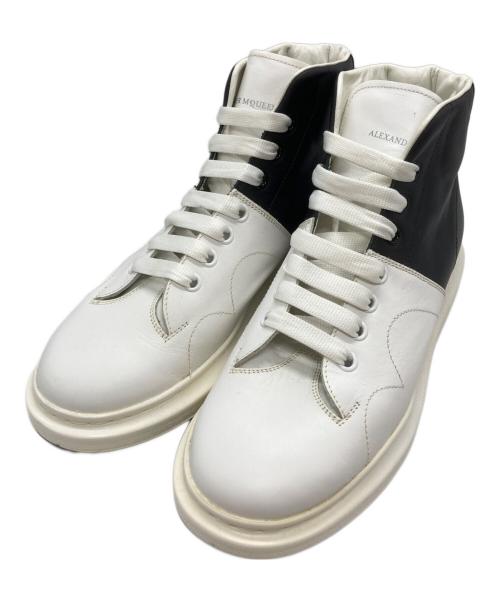 ALEXANDER McQUEEN（アレキサンダーマックイーン）ALEXANDER McQUEEN (アレキサンダーマックイーン) エクステンドソール ハイカットスニーカー ブラック×ホワイト サイズ:44の古着・服飾アイテム