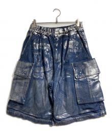 CLESSTE（クレスト）の古着「SILVER PRINT VINTAGE WASH SELVEDGE DENIM CITY MILITARY HALF PANTS/ハーフパンツ」｜インディゴ
