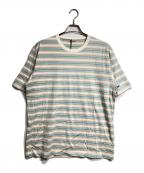 AURALEEオーラリー）の古着「GRADIENT STRIPE JERSEY TEE/グラデーションストライプ（ボーダー）ジャージTシャツ」｜ブラウン×ブルー