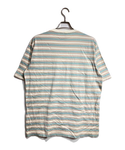 AURALEE（オーラリー）AURALEE (オーラリー) GRADIENT STRIPE JERSEY TEE/グラデーションストライプ（ボーダー）ジャージTシャツ ブラウン×ブルー サイズ:5の古着・服飾アイテム