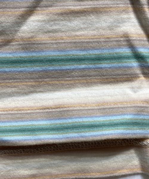 AURALEE（オーラリー）AURALEE (オーラリー) GRADIENT STRIPE JERSEY TEE/グラデーションストライプ（ボーダー）ジャージTシャツ ブラウン×ブルー サイズ:5の古着・服飾アイテム