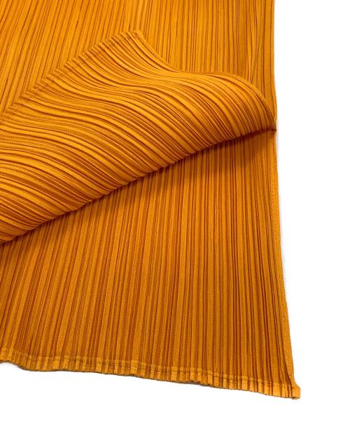 PLEATS PLEASE（プリーツプリーズ）PLEATS PLEASE (プリーツプリーズ) ボトルネックノースリーブプリーツカットソー/Sleeveless pleated mock neck top オレンジ サイズ:Fの古着・服飾アイテム
