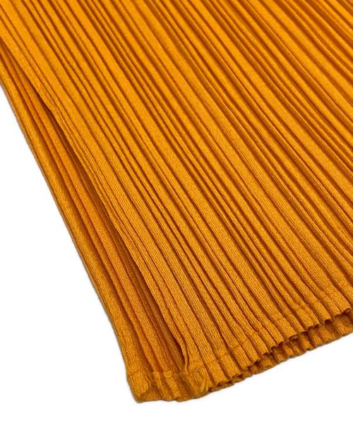 PLEATS PLEASE（プリーツプリーズ）PLEATS PLEASE (プリーツプリーズ) ボトルネックノースリーブプリーツカットソー/Sleeveless pleated mock neck top オレンジ サイズ:Fの古着・服飾アイテム