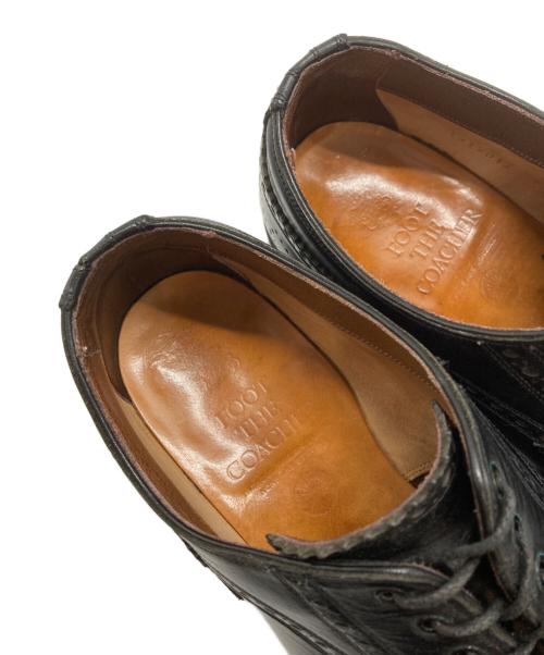 foot the coacher（フットザコーチャー）foot the coacher (フットザコーチャー) メダリオンシューズ ブラック サイズ:8・1/2の古着・服飾アイテム