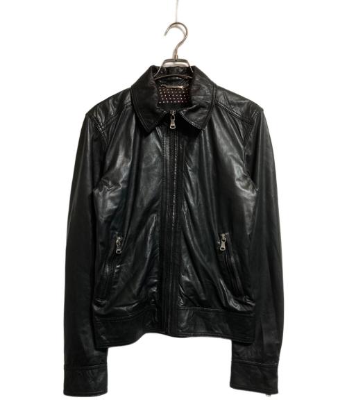 DOLCE & GABBANA（ドルチェ＆ガッバーナ）DOLCE & GABBANA (ドルチェ＆ガッバーナ) レザーブルゾン ブラック サイズ:46の古着・服飾アイテム
