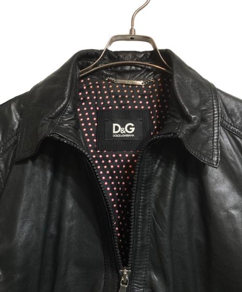 DOLCE & GABBANA（ドルチェ＆ガッバーナ）DOLCE & GABBANA (ドルチェ＆ガッバーナ) レザーブルゾン ブラック サイズ:46の古着・服飾アイテム