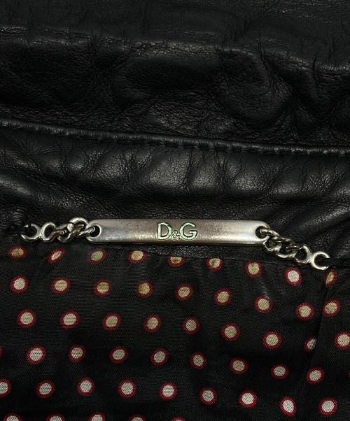 DOLCE & GABBANA（ドルチェ＆ガッバーナ）DOLCE & GABBANA (ドルチェ＆ガッバーナ) レザーブルゾン ブラック サイズ:46の古着・服飾アイテム