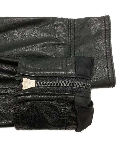 DOLCE & GABBANA（ドルチェ＆ガッバーナ）DOLCE & GABBANA (ドルチェ＆ガッバーナ) レザーブルゾン ブラック サイズ:46の古着・服飾アイテム