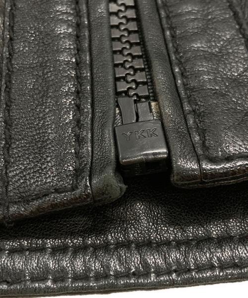 DOLCE & GABBANA（ドルチェ＆ガッバーナ）DOLCE & GABBANA (ドルチェ＆ガッバーナ) レザーブルゾン ブラック サイズ:46の古着・服飾アイテム