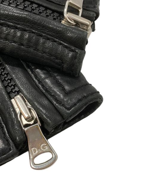 DOLCE & GABBANA（ドルチェ＆ガッバーナ）DOLCE & GABBANA (ドルチェ＆ガッバーナ) レザーブルゾン ブラック サイズ:46の古着・服飾アイテム
