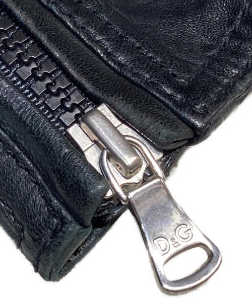 DOLCE & GABBANA（ドルチェ＆ガッバーナ）DOLCE & GABBANA (ドルチェ＆ガッバーナ) レザーブルゾン ブラック サイズ:46の古着・服飾アイテム