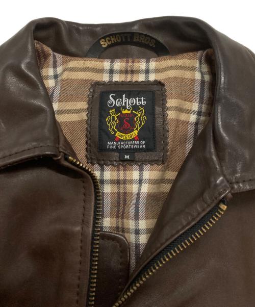 Schott（ショット）Schott (ショット) カウレザーシングルライダースジャケット ブラウン サイズ:Ｍの古着・服飾アイテム