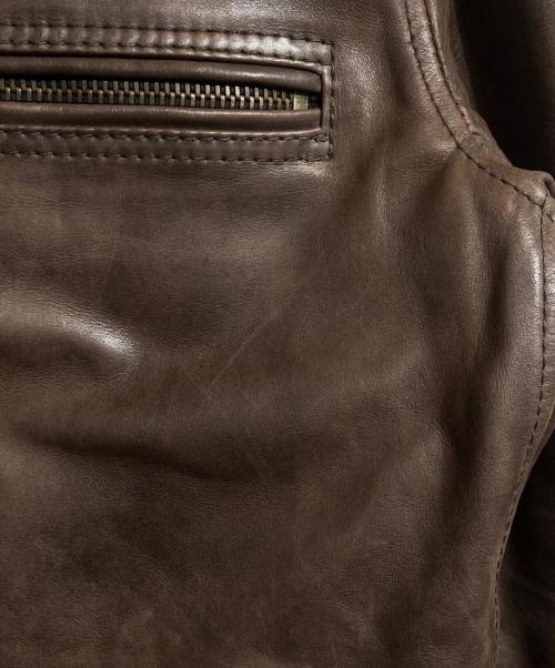 Schott（ショット）Schott (ショット) カウレザーシングルライダースジャケット ブラウン サイズ:Ｍの古着・服飾アイテム