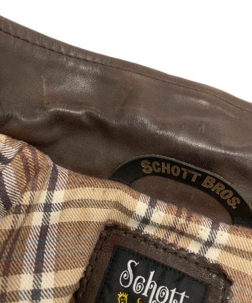 Schott（ショット）Schott (ショット) カウレザーシングルライダースジャケット ブラウン サイズ:Ｍの古着・服飾アイテム