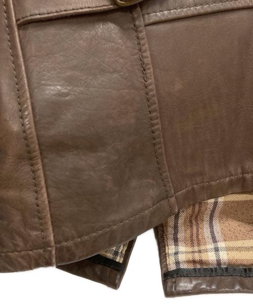 Schott（ショット）Schott (ショット) カウレザーシングルライダースジャケット ブラウン サイズ:Ｍの古着・服飾アイテム
