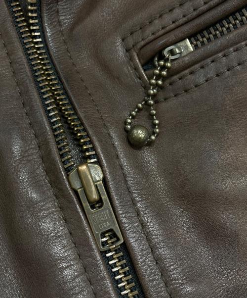 Schott（ショット）Schott (ショット) カウレザーシングルライダースジャケット ブラウン サイズ:Ｍの古着・服飾アイテム