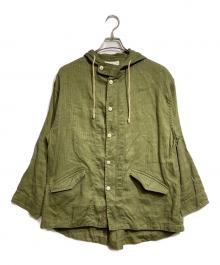 Porter Classic（ポータークラシック）の古着「ハンドステッチリネンモッズコート/Hand Stitch Linen Coat 」｜オリーブ